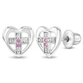 Love of God Heart Cross Earrings