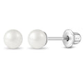 Classic Simulated Pearl Toddler Earrings