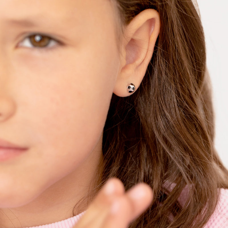 Enamel Soccer Ball Girl Earrings