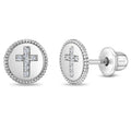 Glittering Grace Cross Girl Earrings