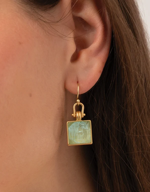 Marion Square Earrings Sea Foam