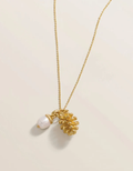 Yellow Pinecone Necklace 17" Pearl