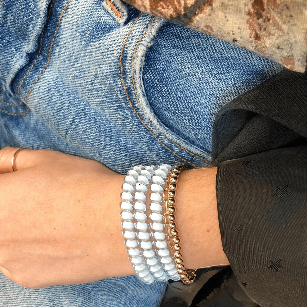 Washed Denim Large Hair Ties