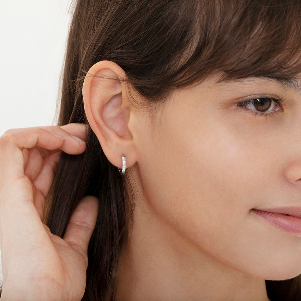 Staggered Gems Hoop Earrings
