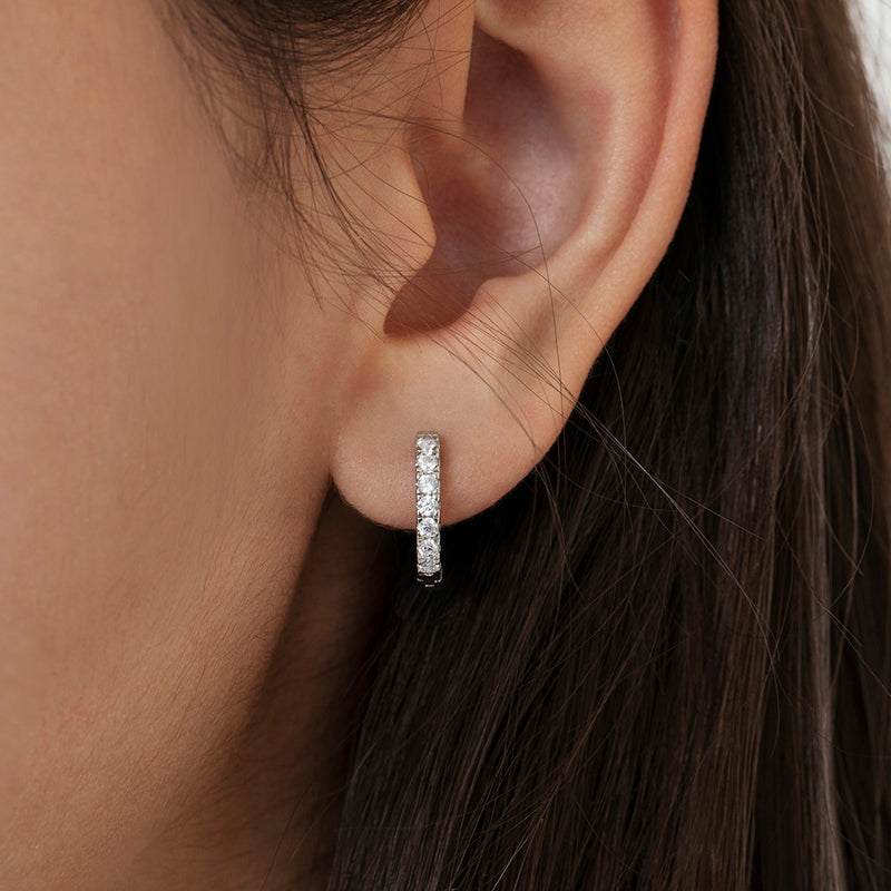 Small Multi CZ Huggie Earrings