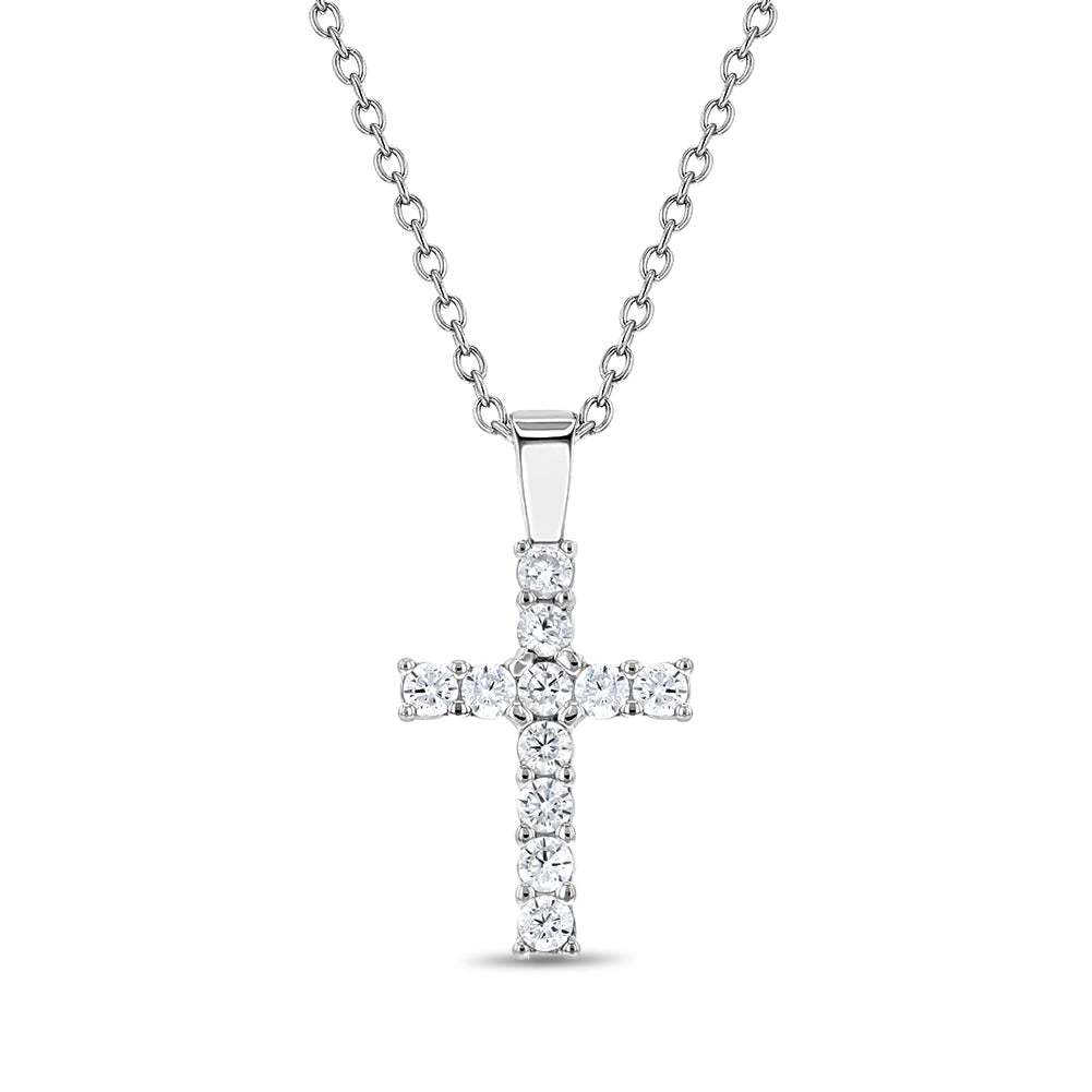 CZ Cross Kids Pendant Necklace