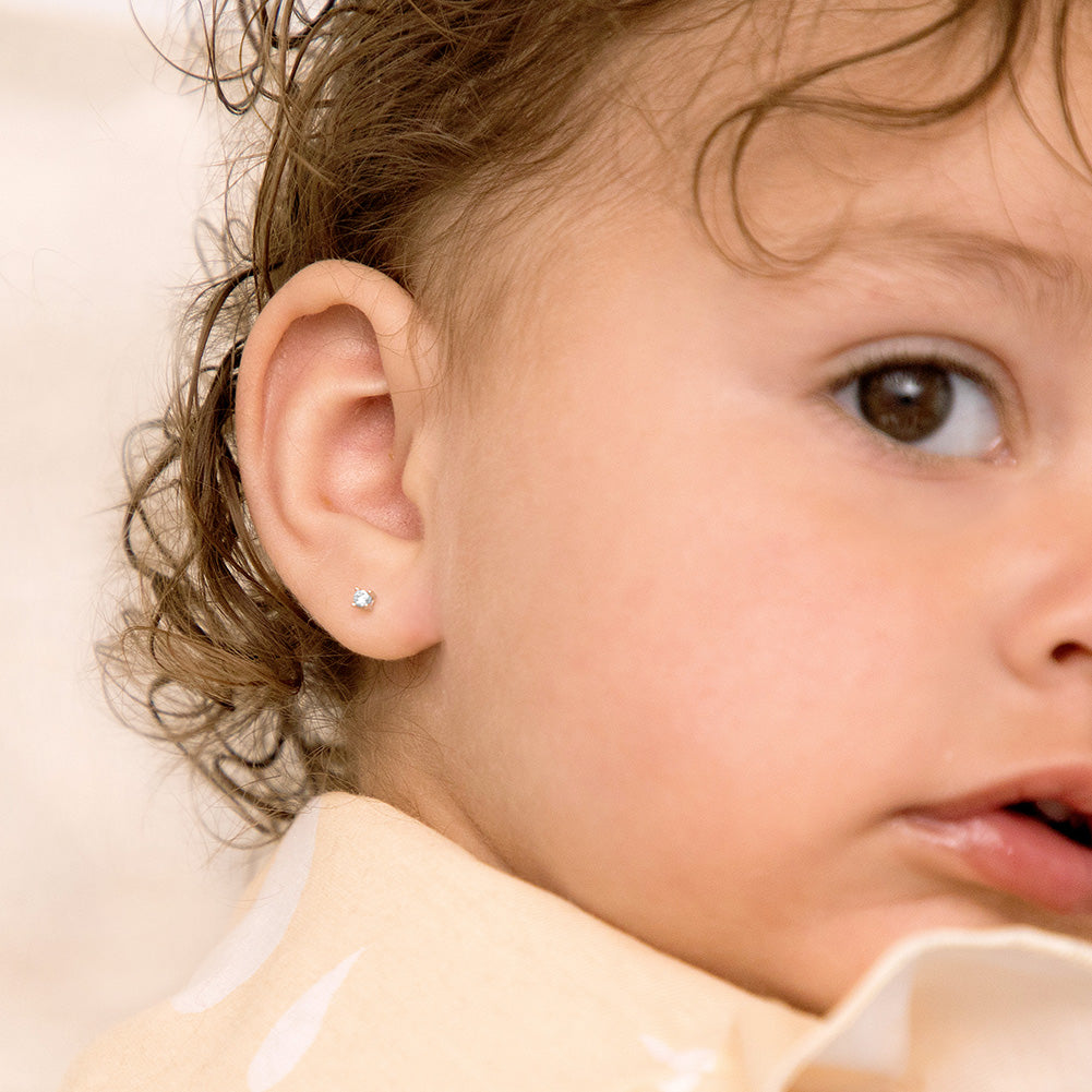 My First Solitaire Baby Earrings