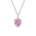 CZ Birthstone Heart Girls Necklace