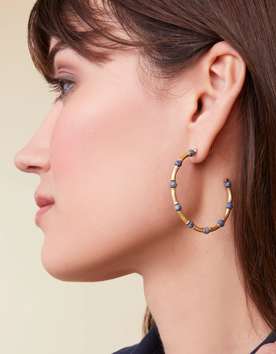 Calm Waters Hoop Earrings Blue