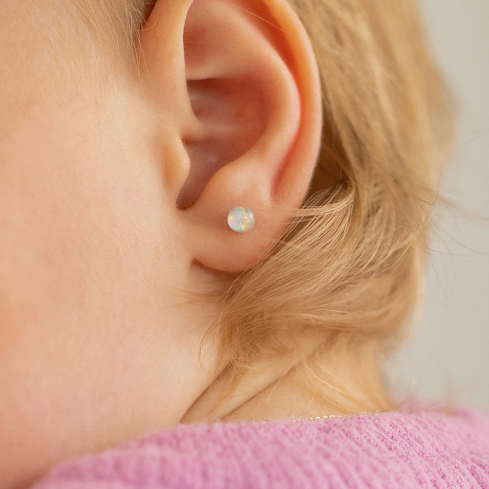 Opal Button Children's Earrings