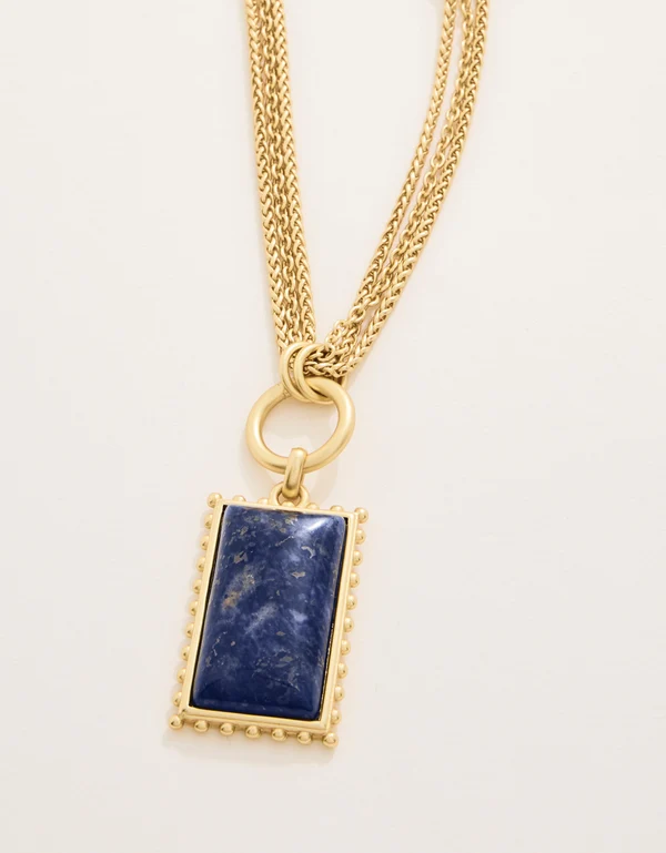 Highlands Layered Necklace 28" Dark Blue