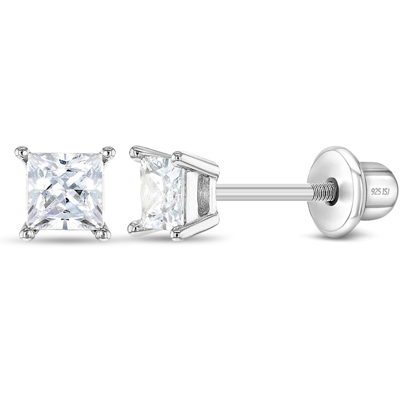 My First Princess Solitaire Baby Earrings