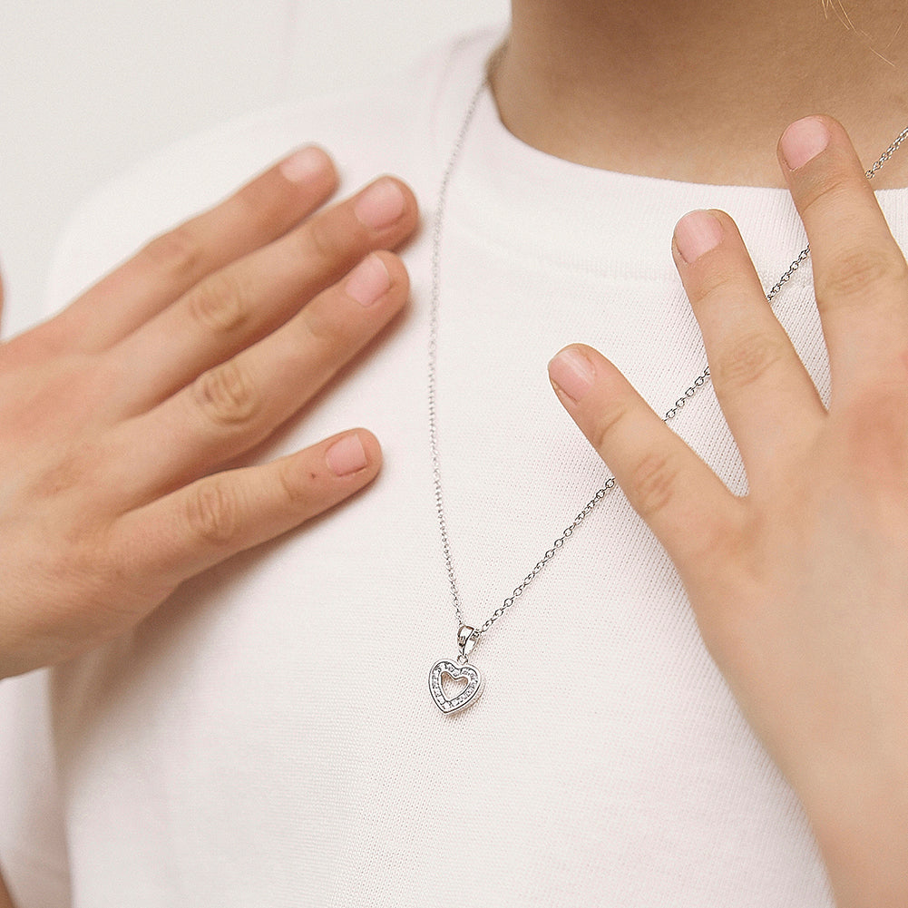 Open CZ Heart Children's Necklace