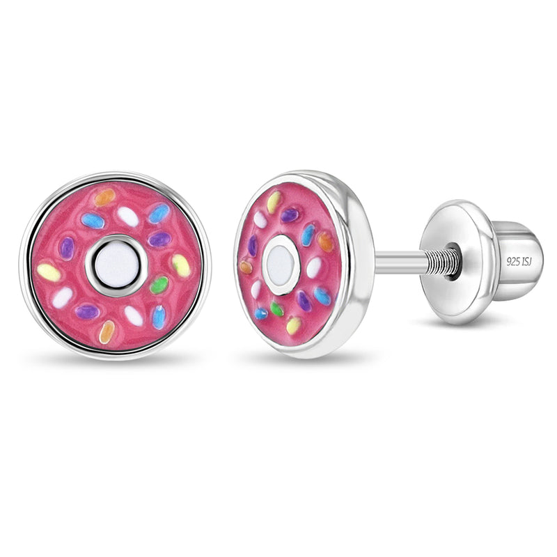 Frosted with Sprinkles Donut Girl Earrings