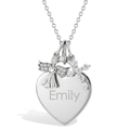 Guardian Angel & Cross Heart Necklace