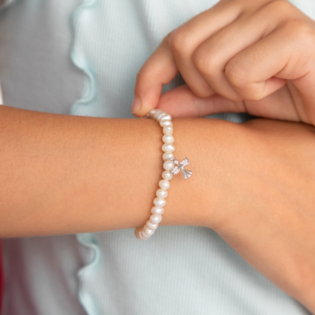 Guardian Angel Cultured Pearl Strand Bracelet