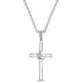 Flower CZ Cross Girls Necklace