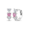 Cascading CZ Heart Girls Hoop