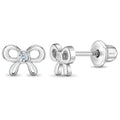 Delicate CZ Bow Toddler Earrings