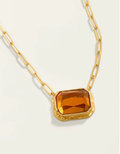 Marion Rectangle Necklace 20" Topaz