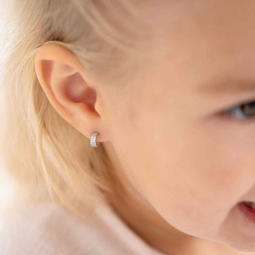 Sparkling Half Hoop Girl Earrings