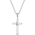 Flower CZ Cross Girls Necklace