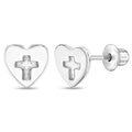 Heart & Cross Child Earrings