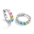 Heart Cascade Girls Huggie Hoops