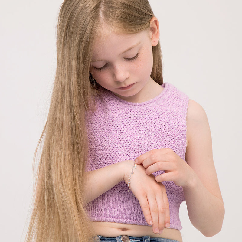 Cross Charm & CZ Kids Bracelet