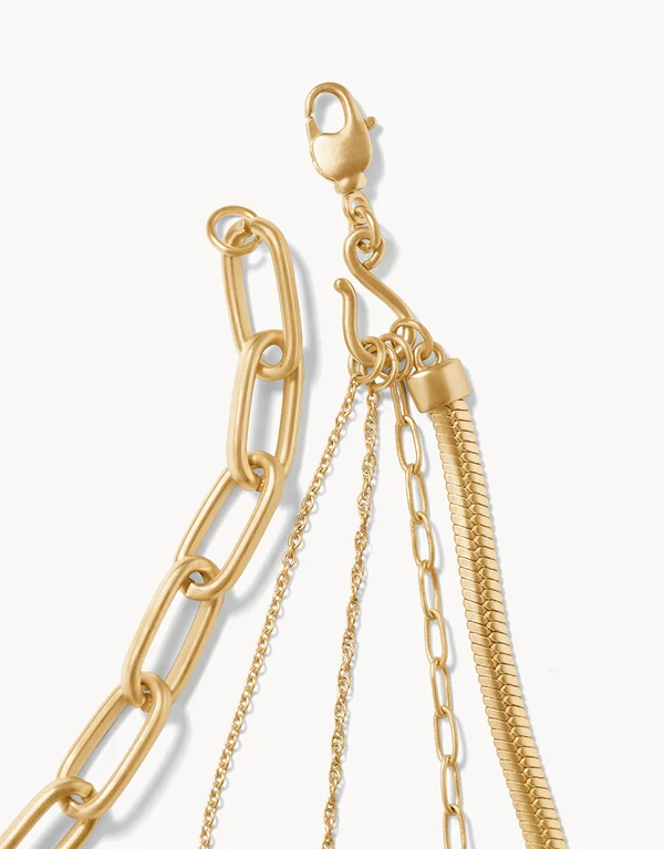Radiant Window Layering Necklace Gold