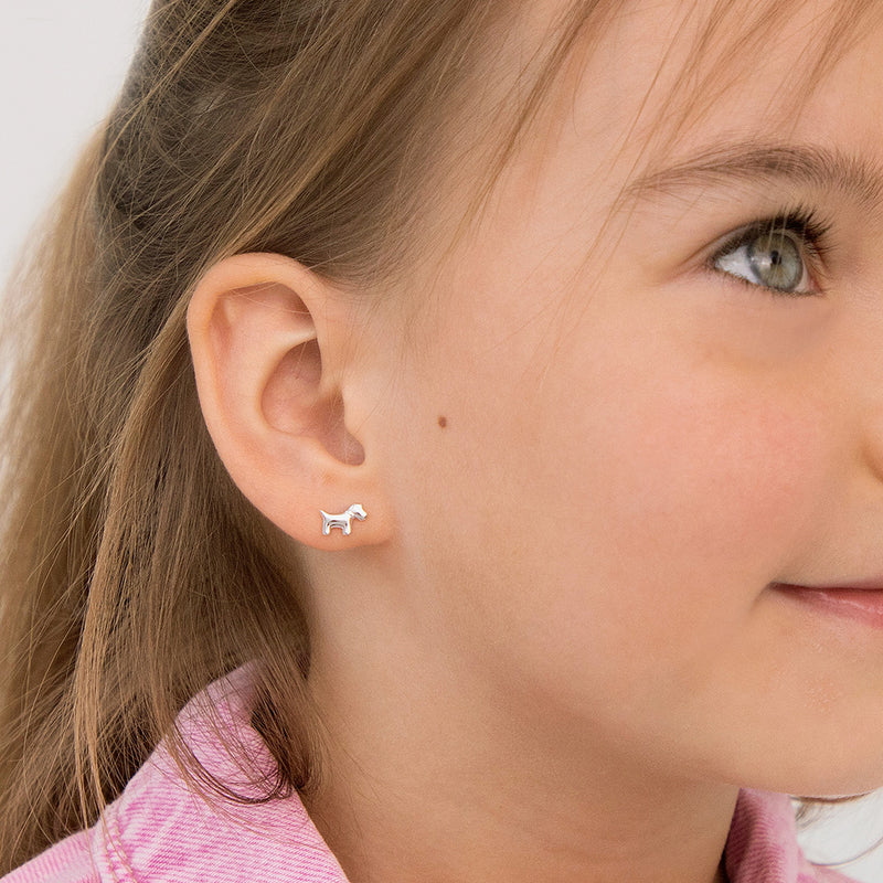 Tiny Dog and Bone Girl Earrings