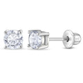 Classic Round Solitaire Girl Earrings