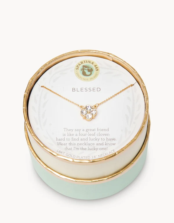 Sea La Vie Necklace Blessed Crystal Clover