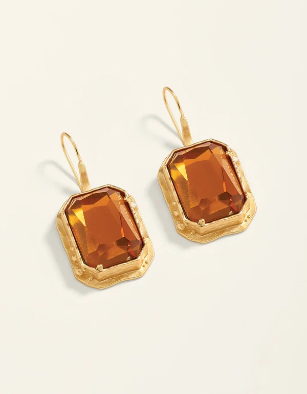 Marion Rectangle Earrings Topaz