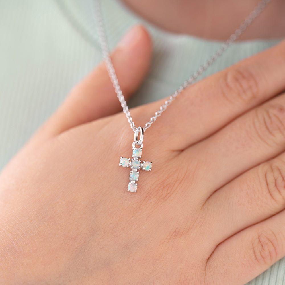 Opal Cross Girls Pendant