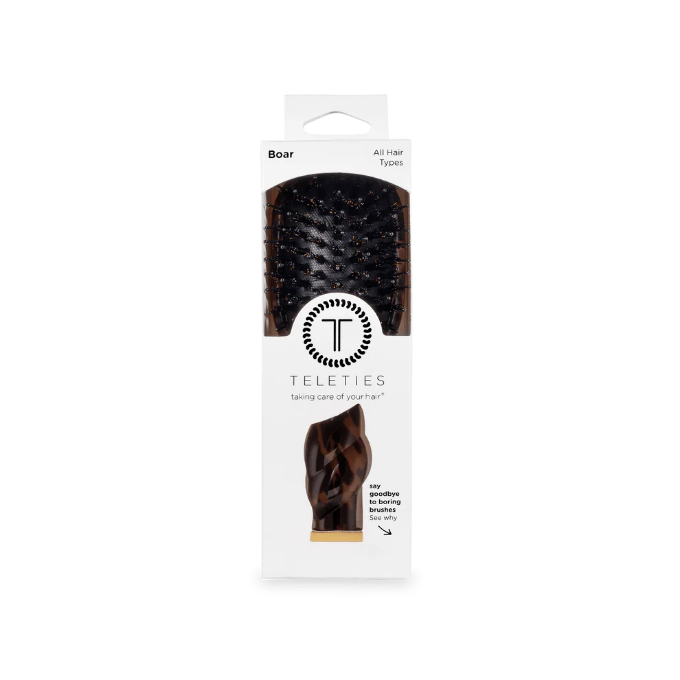 Mini Boar Bristle Hair Brush | Tortoise