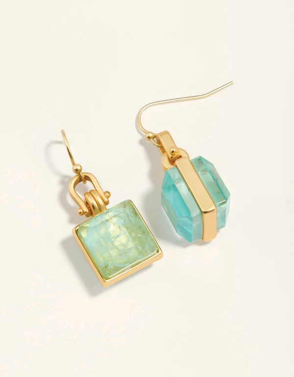Marion Square Earrings Sea Foam