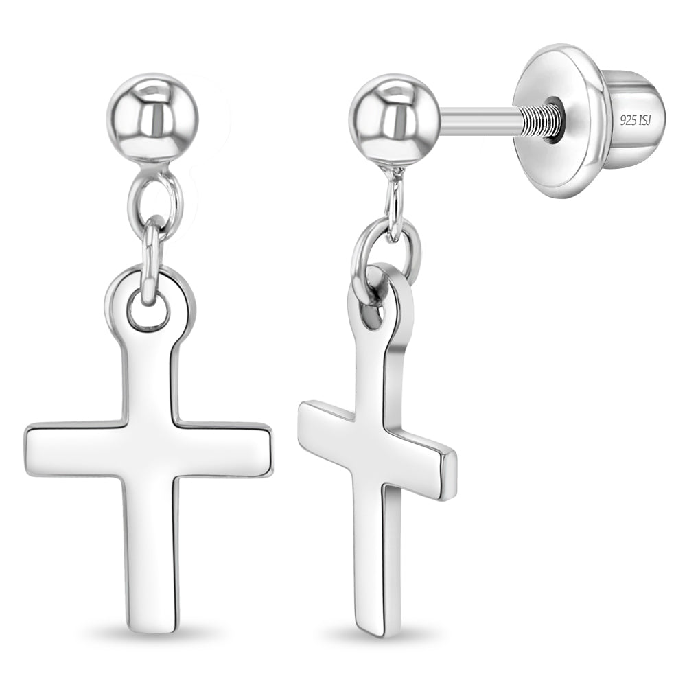 My First Dangle Cross Kid Earrings
