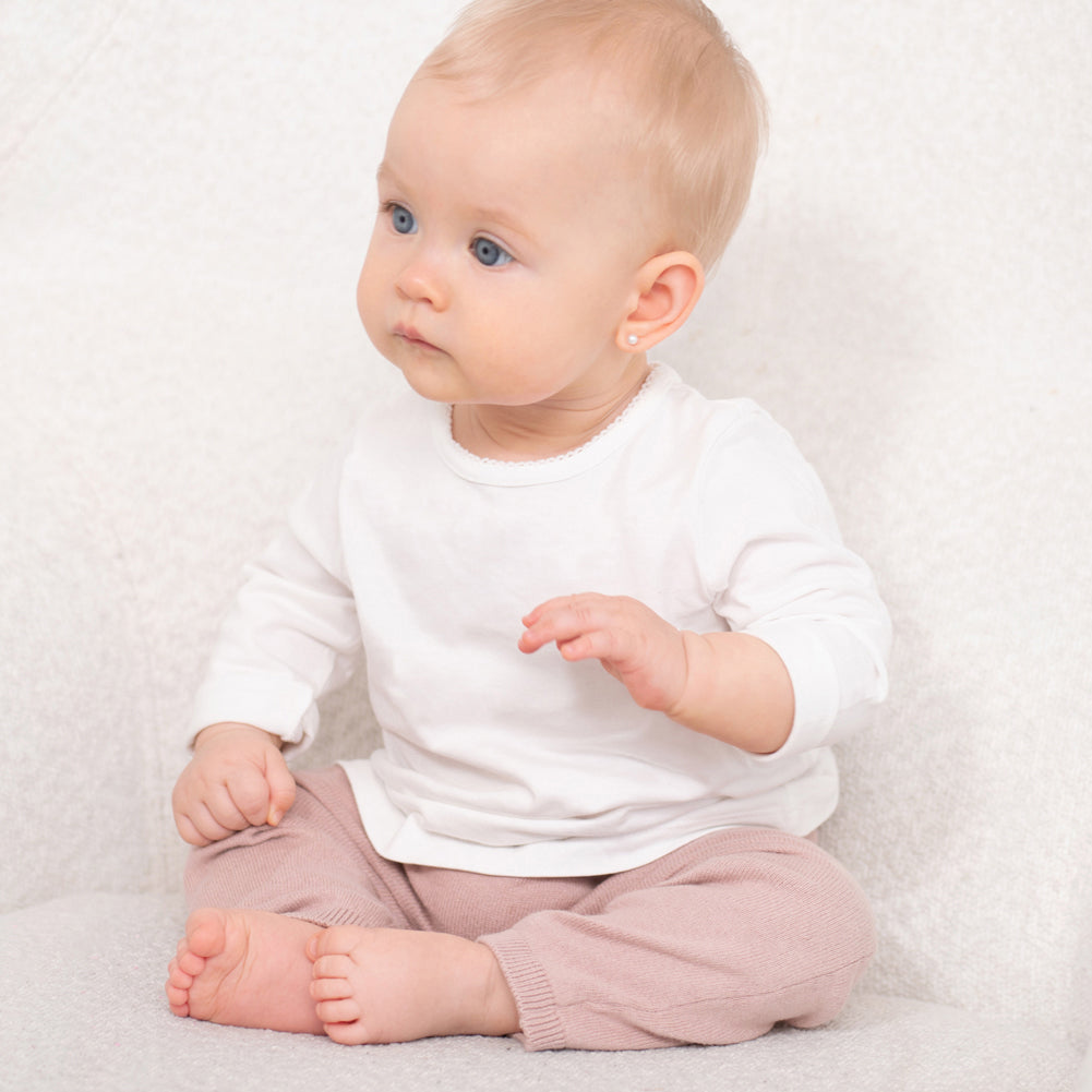 Classic Simulated Pearl Toddler Earrings