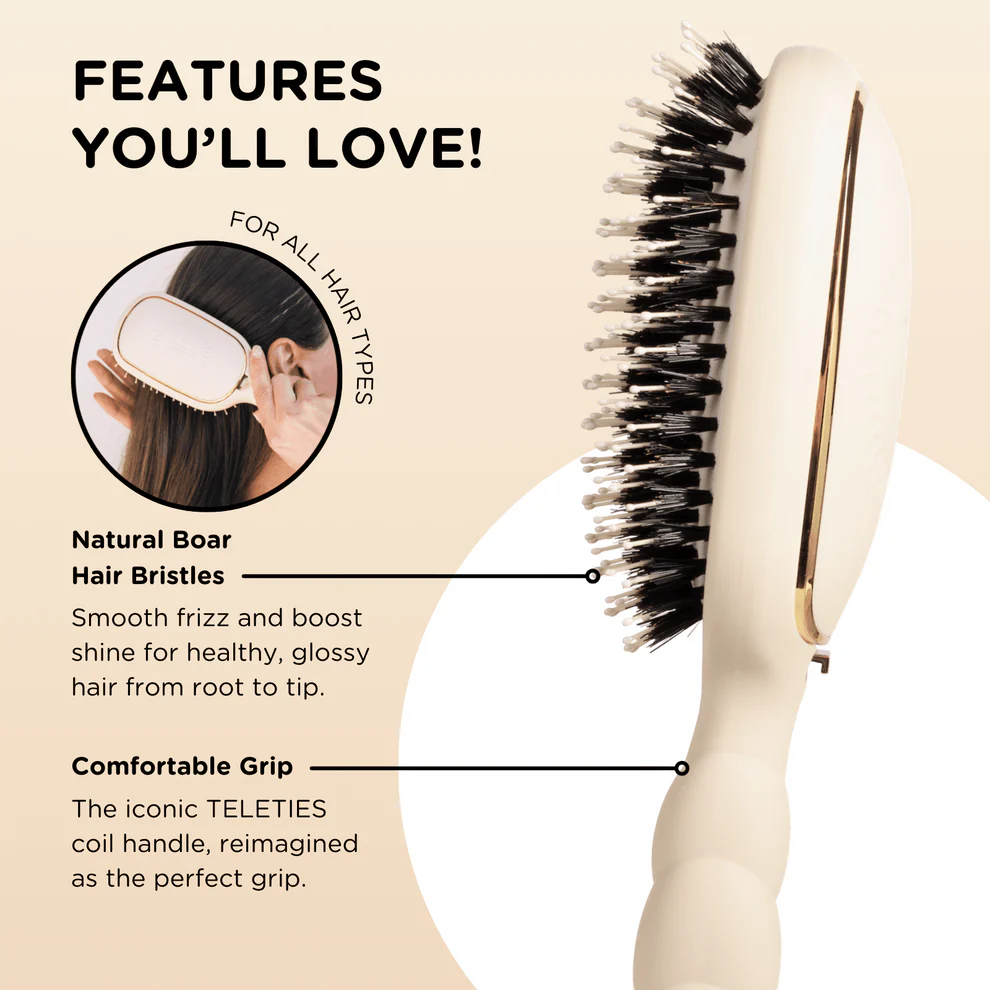 Boar Bristle Hair Brush | Tan