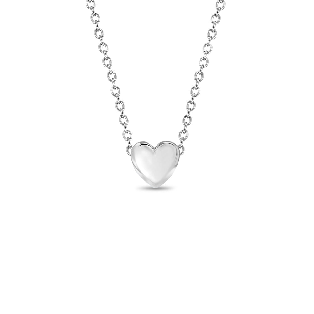 Dainty Puffed Heart Girls Necklace