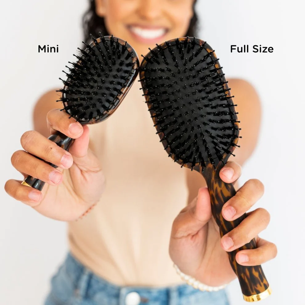 Mini Boar Bristle Hair Brush | Tortoise