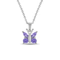 Purple CZ Butterfly Children's Necklace