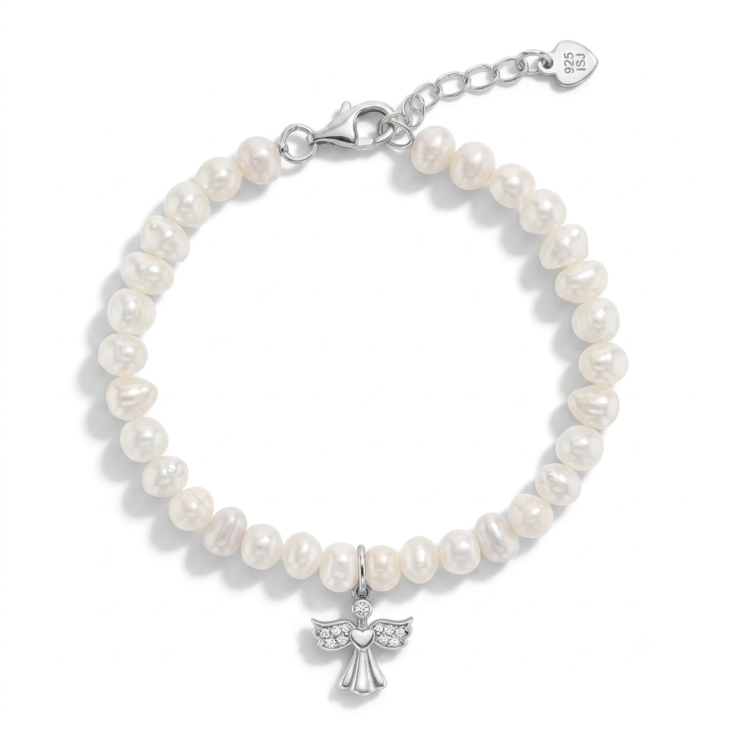 Guardian Angel Cultured Pearl Strand Bracelet