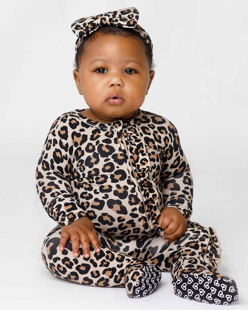 Kiara Ruffled Zippered Footie