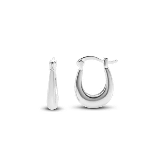 Round Bottom Hoop Earrings | Silver